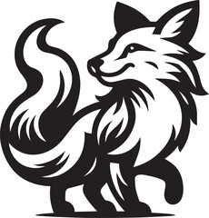 Fox in Black & White – Minimalist, Artistic, Wildlife Silhouette