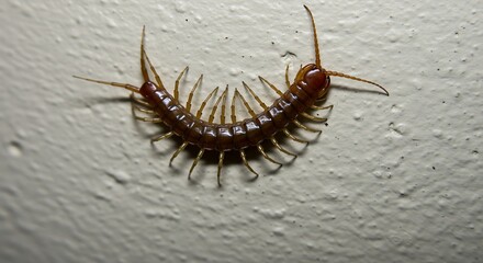 Obraz premium Centipede on white wall