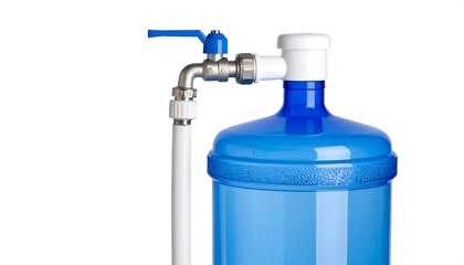 Close-up of a water jug with a tap