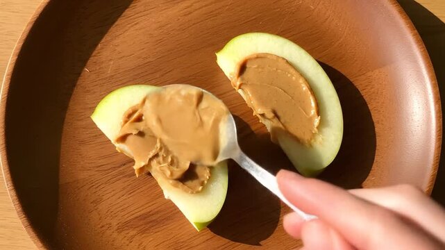 Apple slices with peanut butter
