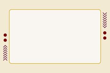 Fototapeta premium minimalist rectangular frame with a thin beige/gold outline around the inner content area. The outer border is decorated with vertical stacks of ornate burgundy symbols on the left and right sides