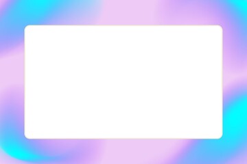 A modern rectangular frame where the inner content area is bordered by a soft, fluid, blurred gradient of vibrant, neon colors, primarily electric blue and bright purple/pink