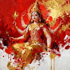 Fototapeta premium Abstract Artistic Interpretation of Durga Puja