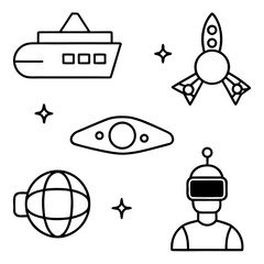set of space icons