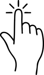 Obraz premium Simple Black and White Hand Pointing with Click Effect