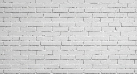 Naklejka premium Clean, bright white painted brick wall texture providing a versatile, modern backdrop for design projects, photography, and interior decoration.