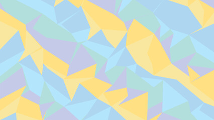 Abstract pastel polygon background in blue yellow and lilac tones
