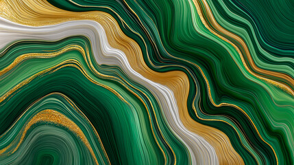 Vibrant abstract fluid art illustration with turquoise and gold colors, displaying dynamic swirling patterns and textures, perfect for contemporary design applications