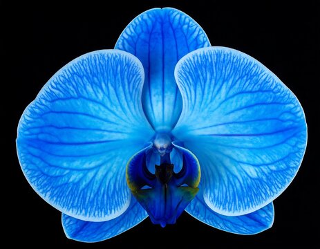 Vibrant blue orchid close-up (1) - Powered by Adobe