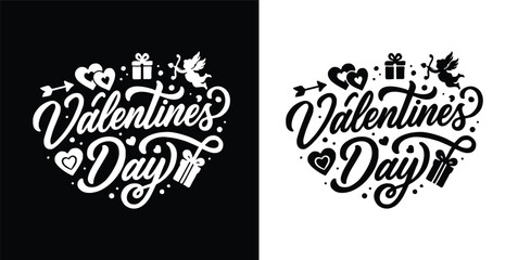 celebrate Valentine's Day with script and hearts.