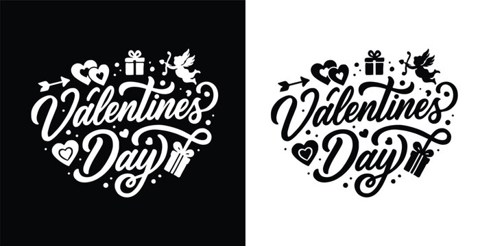 celebrate Valentine's Day with script and hearts.