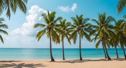 Fototapeta premium Tropical beach palm trees
