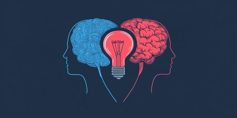 IQ and EQ concept with head silhouette