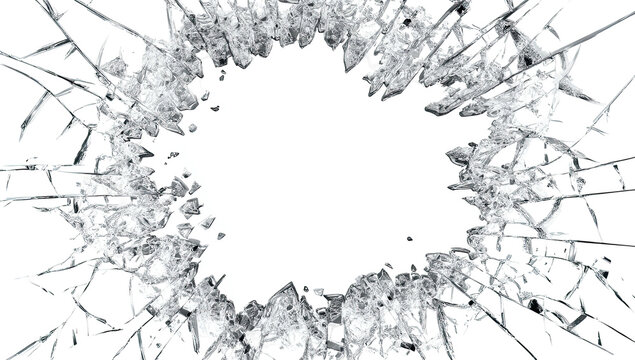 Shattered glass circle, abstract design