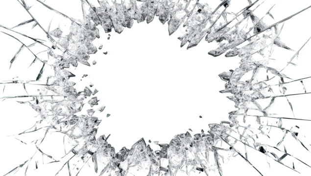 Shattered glass circle, abstract design