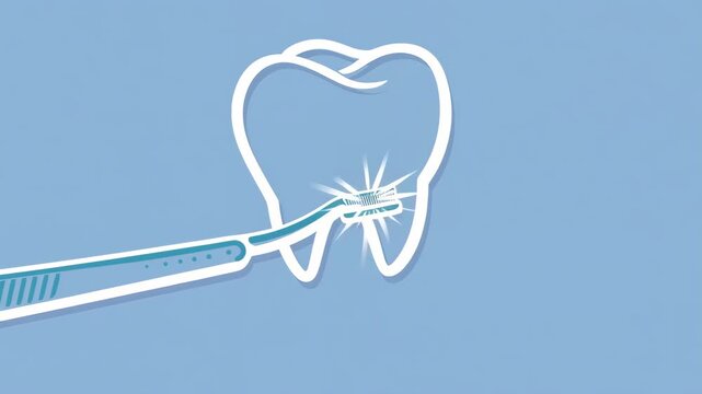 Toothbrush cleaning a tooth