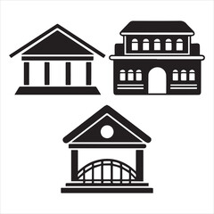 buildings vector icon set 