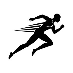 Runner in motion silhouette with speed effect