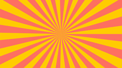 Bright abstract burst background in yellow and coral colors graphic art