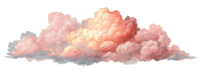 Pastel pink cumulus cloud