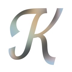 Kinetic pastel brushstroke letter K with dynamic edges and soft gradients, ideal for artistic logos and fresh branding projects.