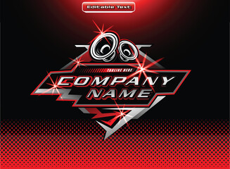 Dynamic esports logo template with bold red and black accents and futuristic design elements for gaming brands