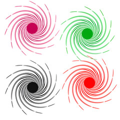 Abstract blue vector background swirl pattern with light spirals and dynamic wave motion