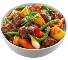 Hearty stew in a bowl (3)