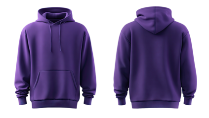Front and back view of a purple hoodie (1)