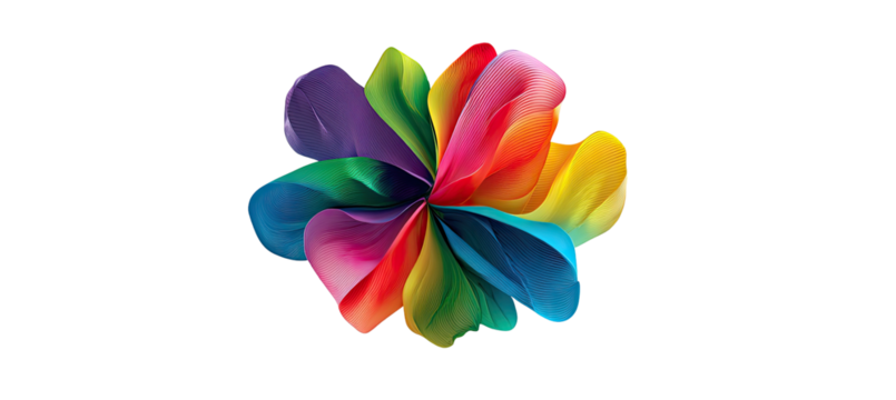Abstract rainbow flower design