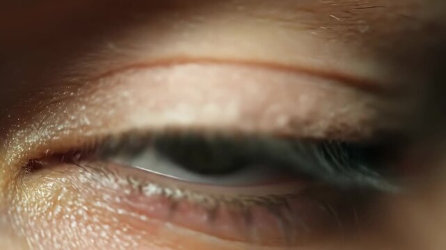 Astonishingly detailed human eye macro reveals intricate iris patterns and reflections, symbolizing vision and perception.