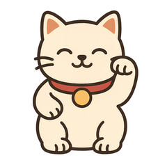 Cute cartoon cat with a cheerful expression, perfect for pet-themed designs and illustrations.