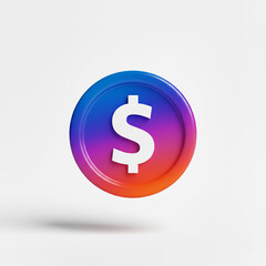 Obraz premium A vibrant blue button features a dollar symbol icon representing business finance and internet banking currency