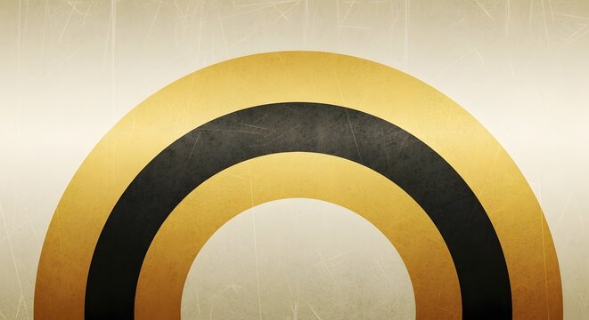 Abstract circles in gold and black evoking vintage sophistication with minimalist appeal