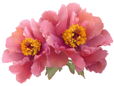 Close-up of two pink peonies