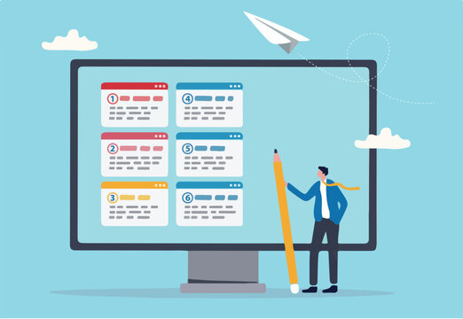 Prioritize important task, flag with priority or urgency to finish work, organize or plan work agenda, project management software or planner concept, businessman project manager prioritize tasks.