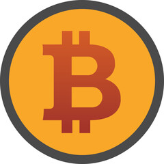 Bitcoin icon sign payment symbol Cryptocurrency logo Simple vector Colorful