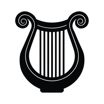 ancient harp lyre background icon