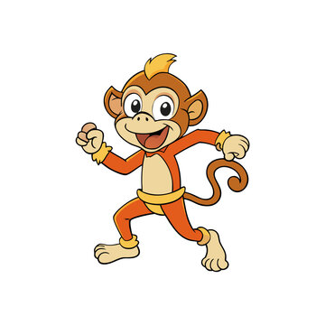 a Mankey dancing cartoon style