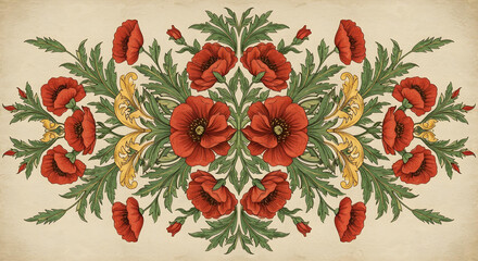 bouquet of red poppies