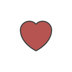 A Minimalist Red Heart Icon Representing Love, Affection, and Passionate Feelings – A Universal Symbol of Care and Emotional Connection