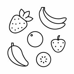 Fruity Fun Line Art Vector