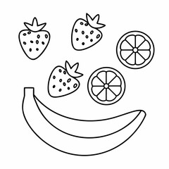 Fruity Fun Line Art Vector