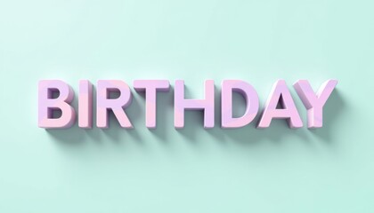 Colorful Birthday Letters with Shadows on a Soft Background
