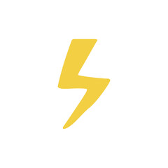 Vibrant Yellow Lightning Bolt Symbol Representing Dynamic Energy, Power, and Quick Alert