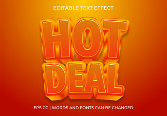 Hot Deal Text Effect, Bold 3D Promotional Typography for Sales & Discounts