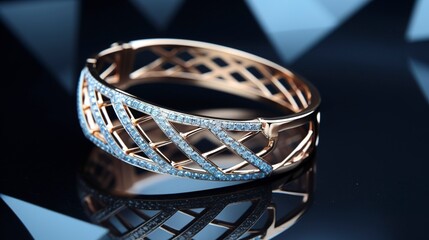 A photo of a sleek cuff with crystals.