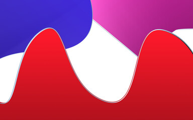 Abstract Swirling Shapes in Red, White, and Blue