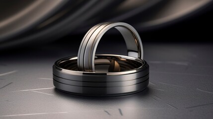 A photo of a sleek titanium matching set.