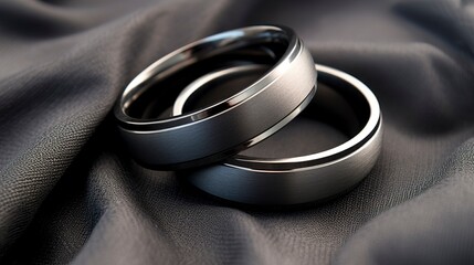 A photo of a sleek titanium matching set. ,